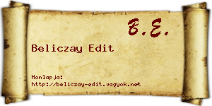 Beliczay Edit névjegykártya